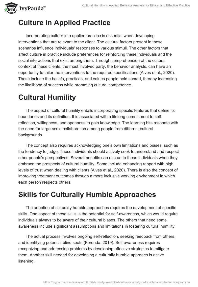 Cultural Humility in Applied Behavior Analysis for Ethical and Effective Practice. Page 2