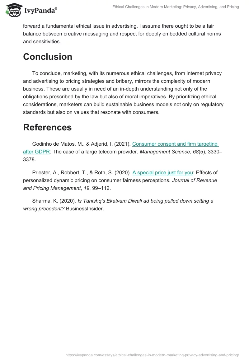 Ethical Challenges in Modern Marketing: Privacy, Advertising, and Pricing. Page 2