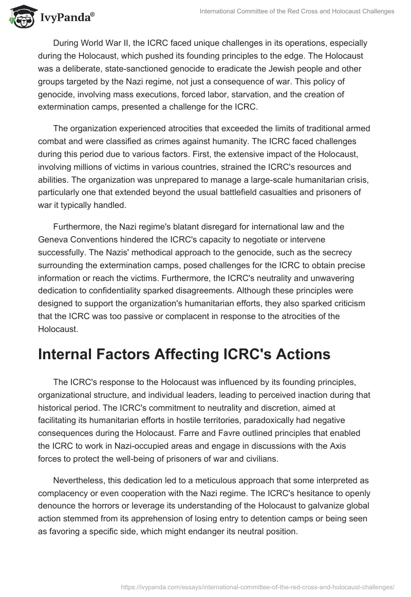 International Committee of the Red Cross and Holocaust Challenges. Page 2