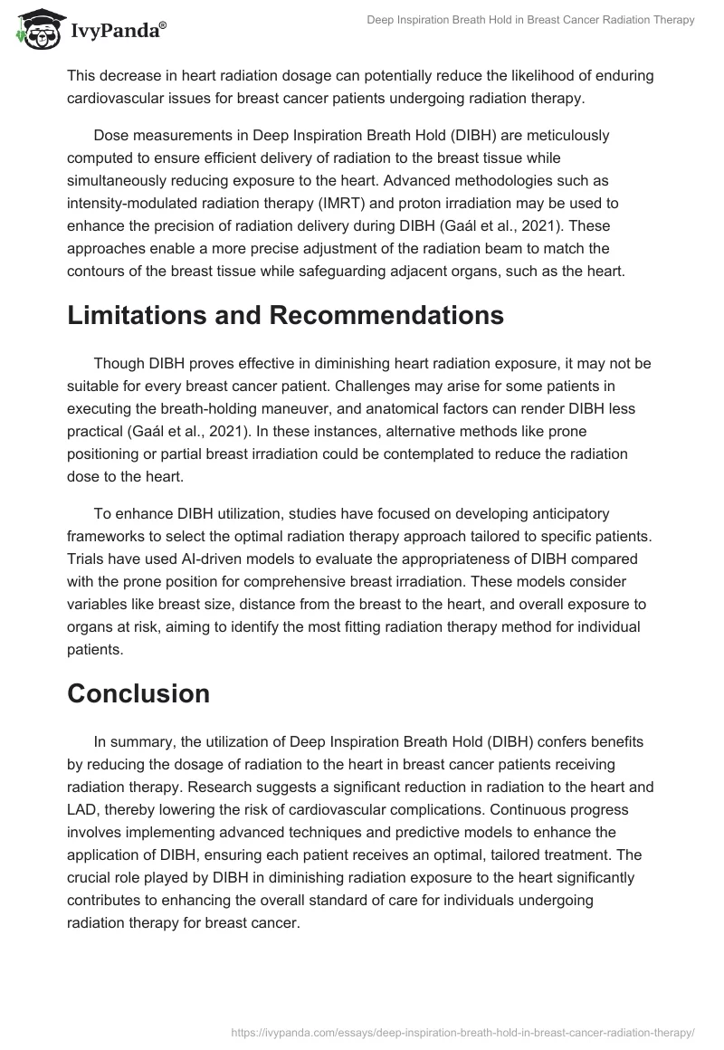 Deep Inspiration Breath Hold in Breast Cancer Radiation Therapy. Page 2