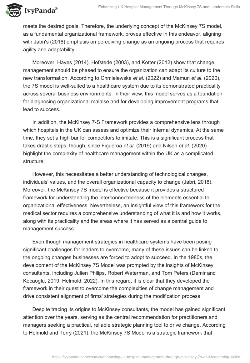 Enhancing UK Hospital Management Through McKinsey 7S and Leadership Skills. Page 2