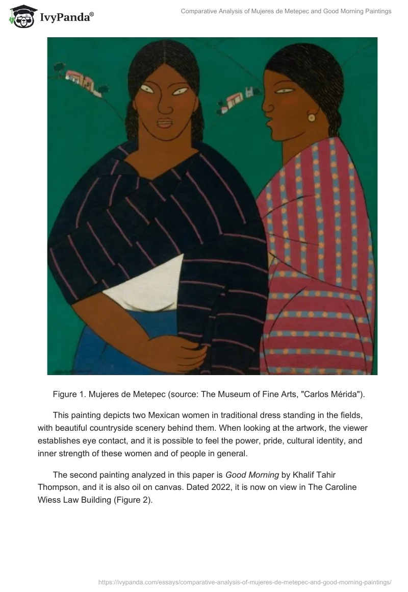 Comparative Analysis of Mujeres de Metepec and Good Morning Paintings. Page 2