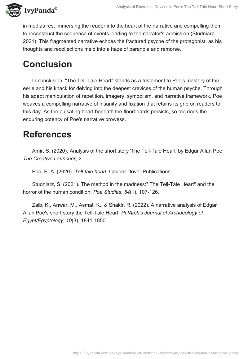 Analysis of Rhetorical Devices in Poe’s The Tell-Tale Heart Short Story. Page 2