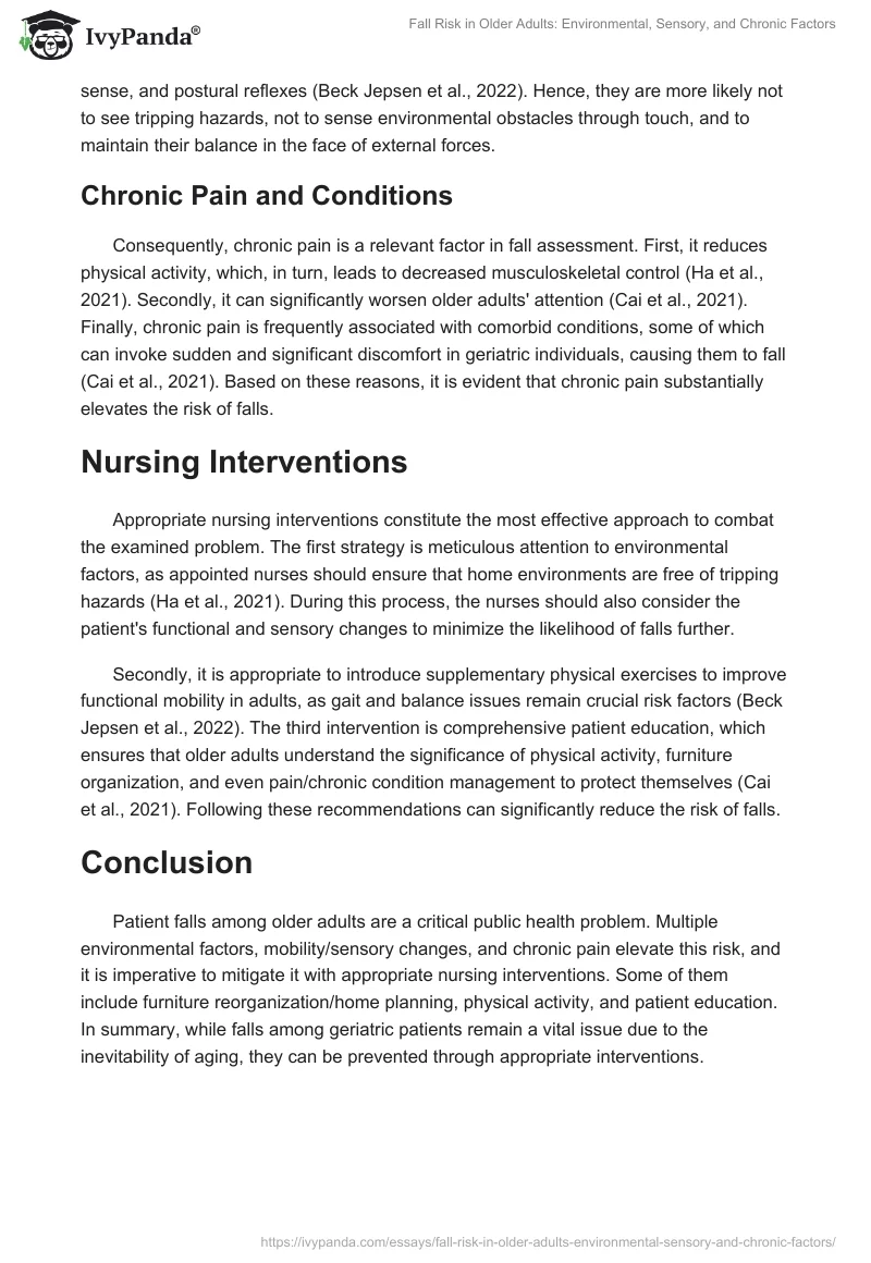 Fall Risk in Older Adults: Environmental, Sensory, and Chronic Factors. Page 2