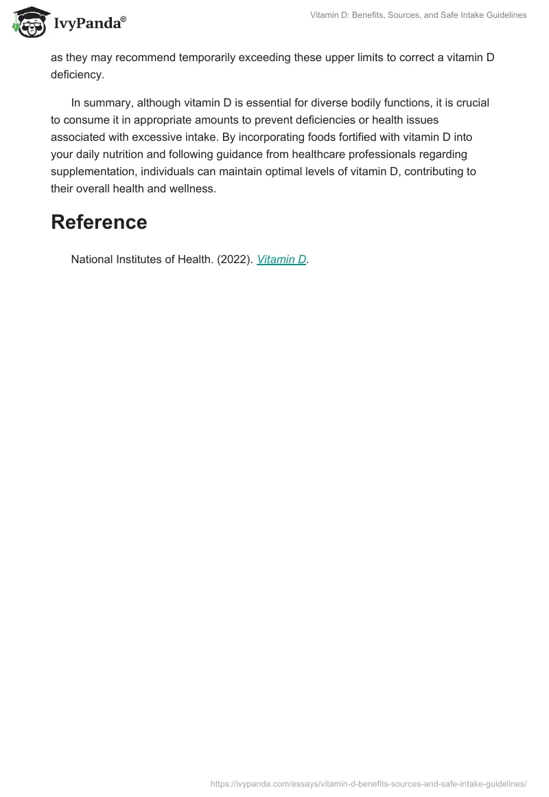 Vitamin D: Benefits, Sources, and Safe Intake Guidelines. Page 2
