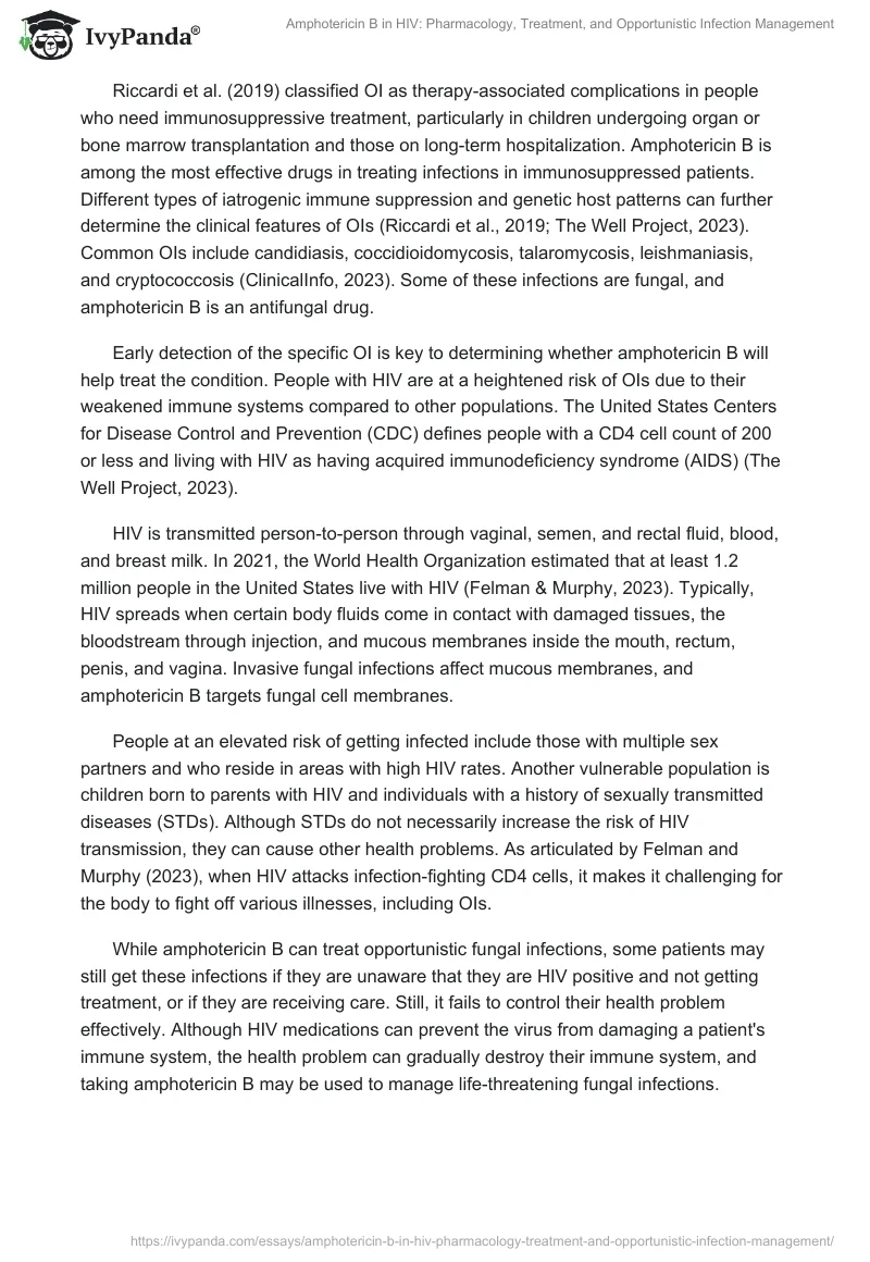 Amphotericin B in HIV: Pharmacology, Treatment, and Opportunistic Infection Management. Page 2