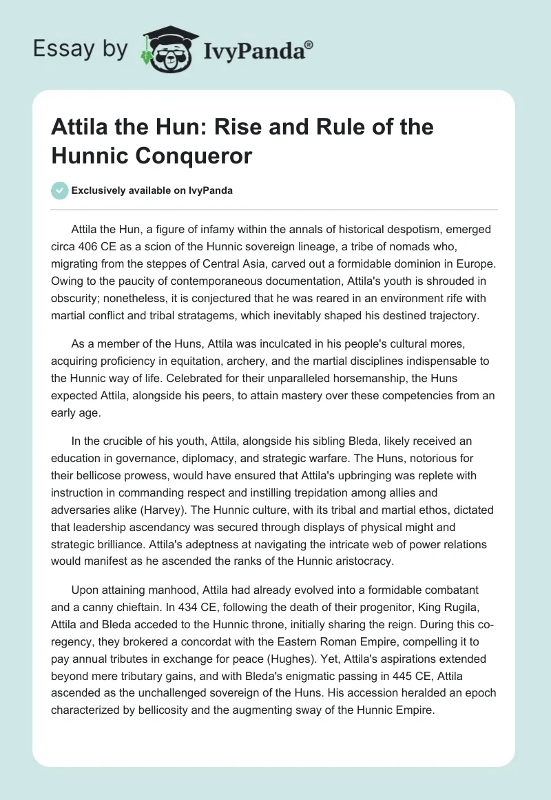 Attila the Hun: Rise and Rule of the Hunnic Conqueror. Page 1