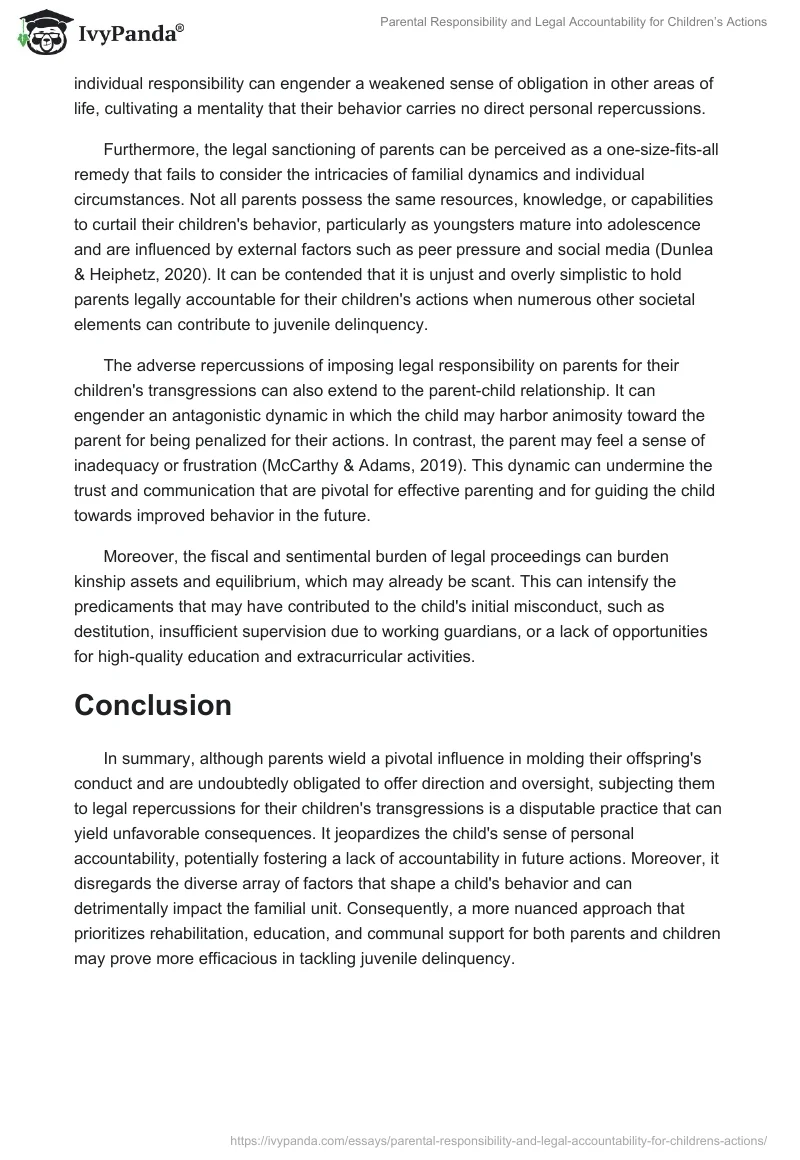 Parental Responsibility and Legal Accountability for Children’s Actions. Page 2