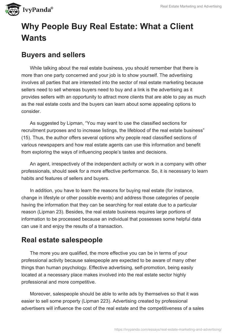 Real Estate Marketing and Advertising. Page 2
