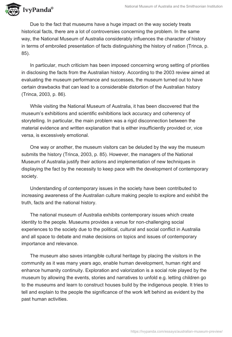 National Museum of Australia and the Smithsonian Institution. Page 2