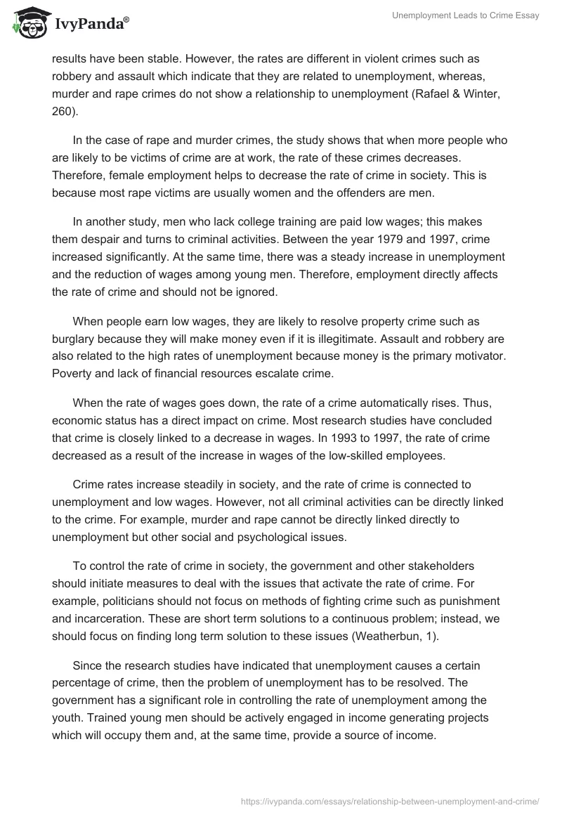 Unemployment Leads to Crime Essay. Page 3