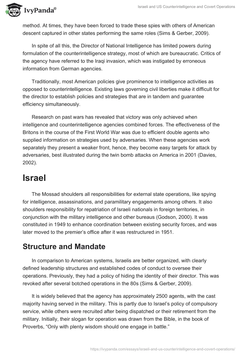 Israeli and US Counterintelligence and Covert Operations. Page 5