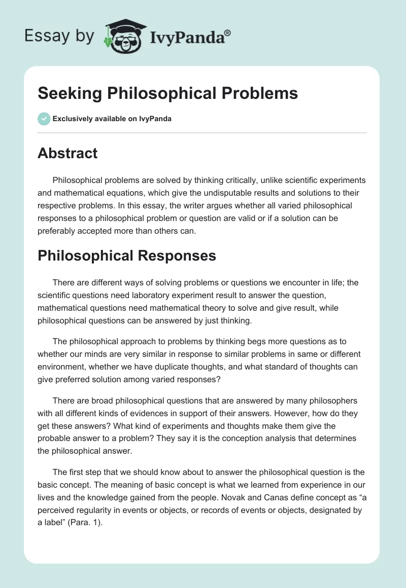 Seeking Philosophical Problems. Page 1