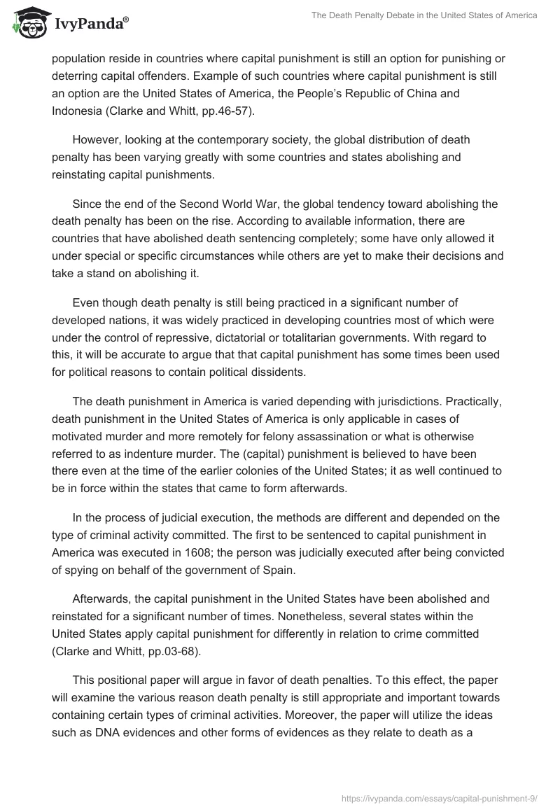 The Death Penalty Debate in the United States of America. Page 2