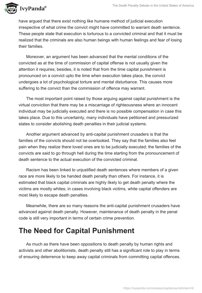 The Death Penalty Debate in the United States of America. Page 4