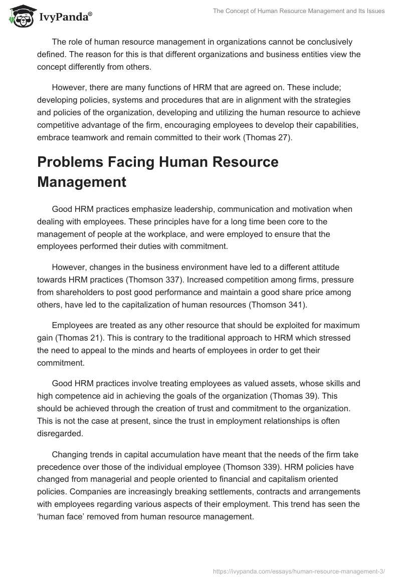 The Concept of Human Resource Management and Its Issues. Page 3