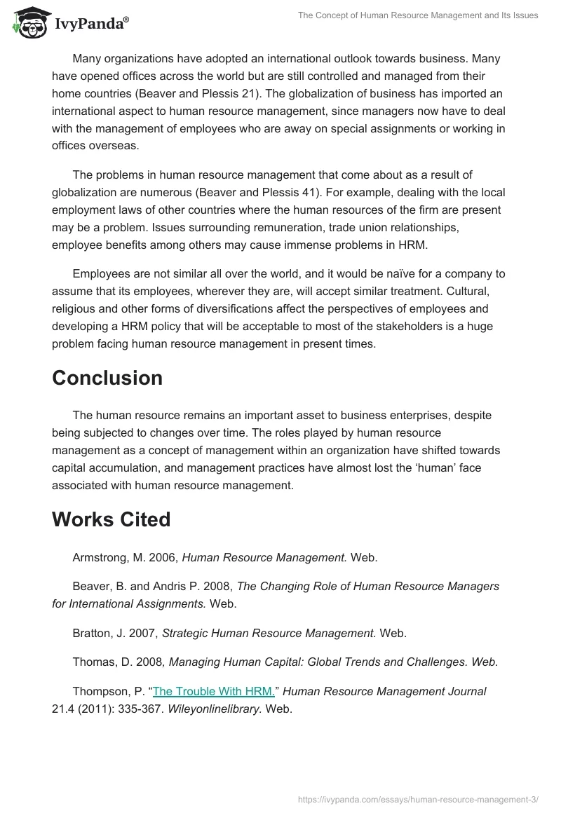 The Concept of Human Resource Management and Its Issues. Page 4