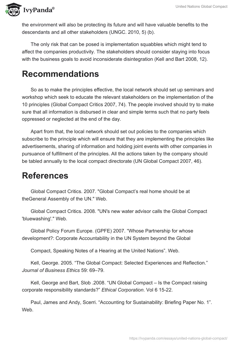 United Nations Global Compact. Page 3