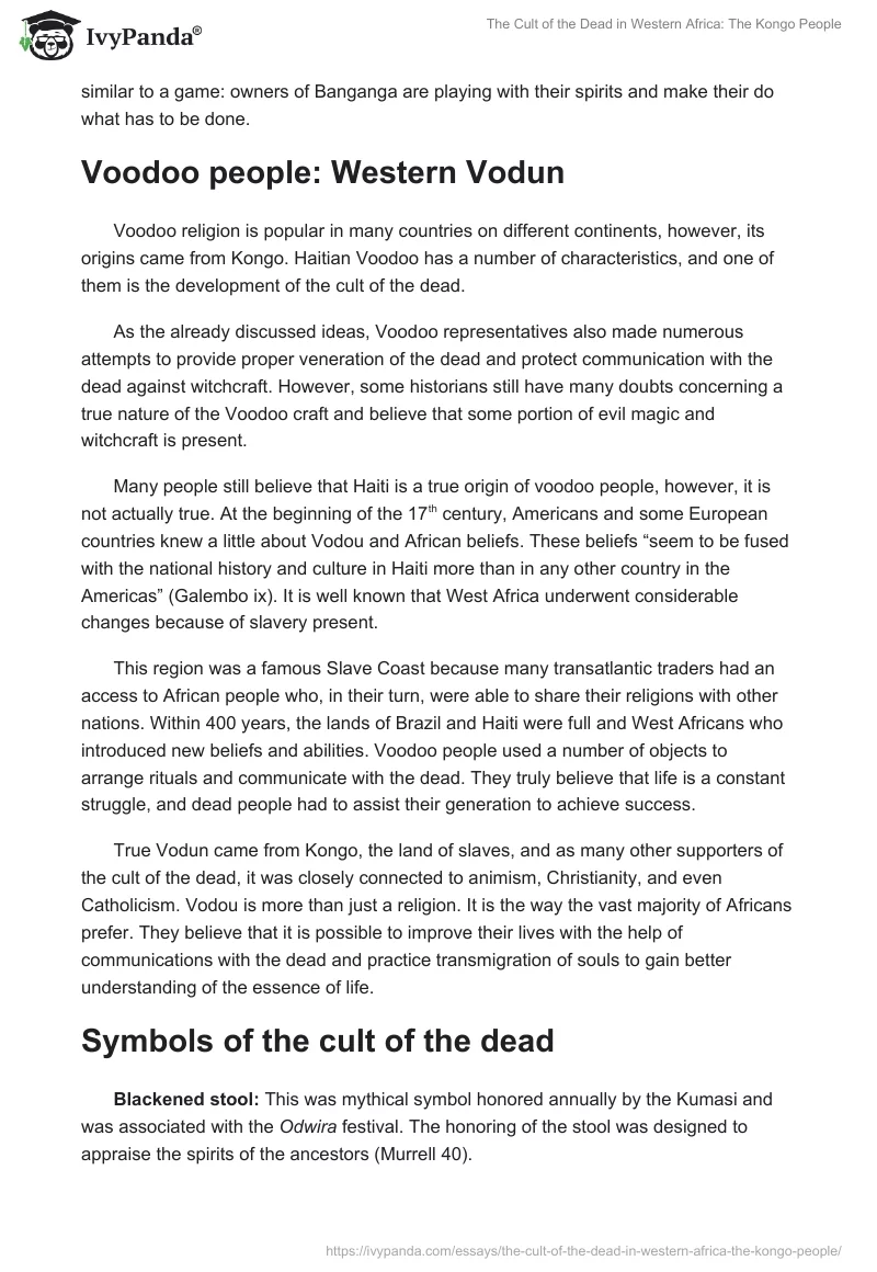 The Cult of the Dead in Western Africa: The Kongo People. Page 5