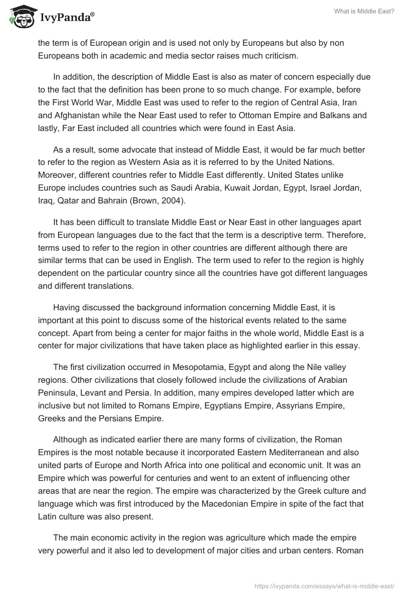 What is Middle East?. Page 2