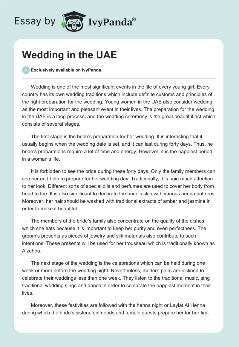 Wedding in the UAE. Page 1