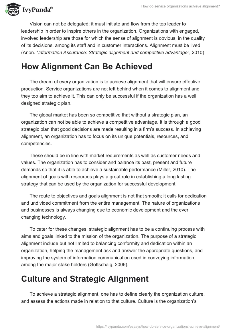 How do service organizations achieve alignment?. Page 2