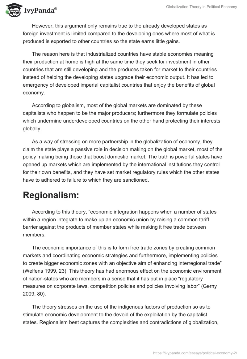 Globalization Theory in Political Economy. Page 3