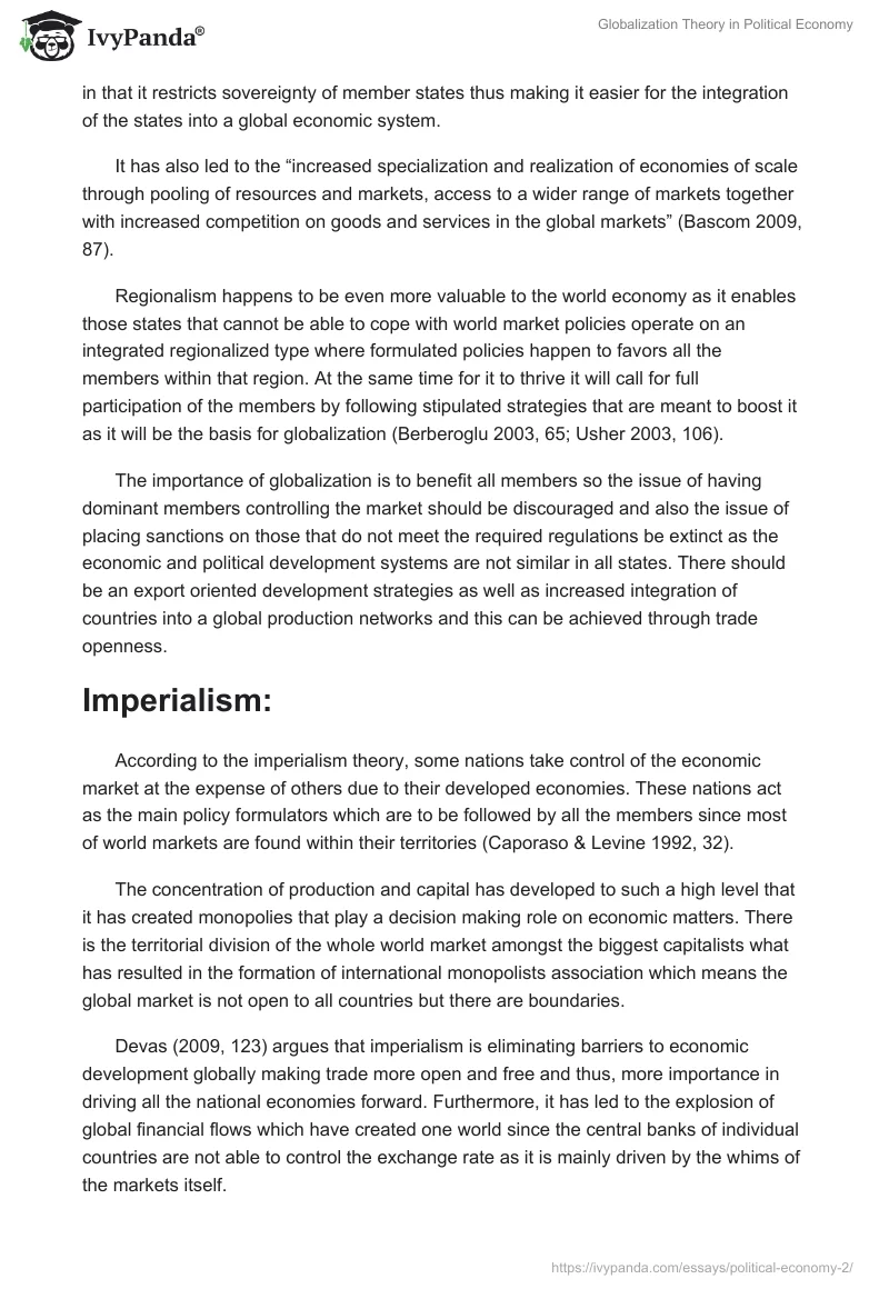 Globalization Theory in Political Economy. Page 4