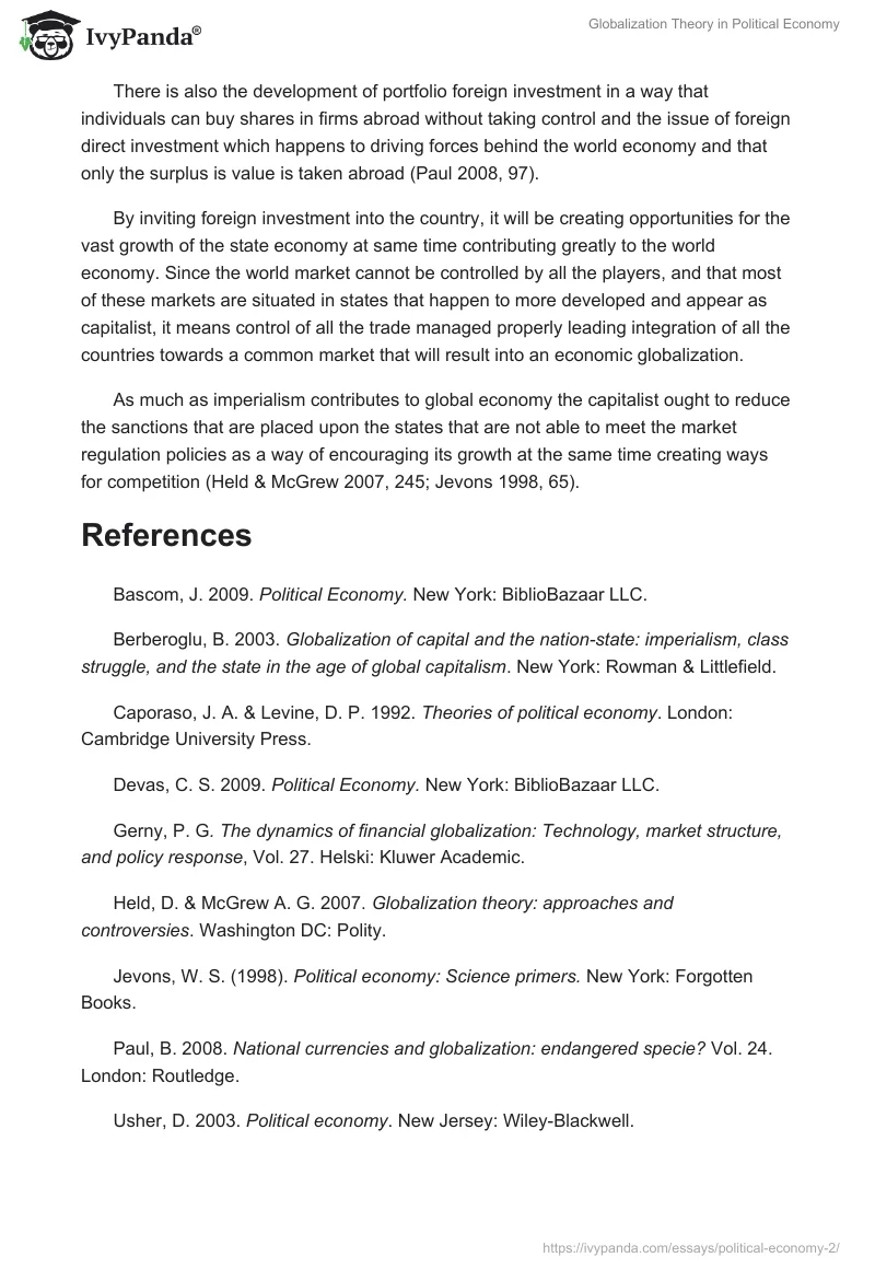 Globalization Theory in Political Economy. Page 5