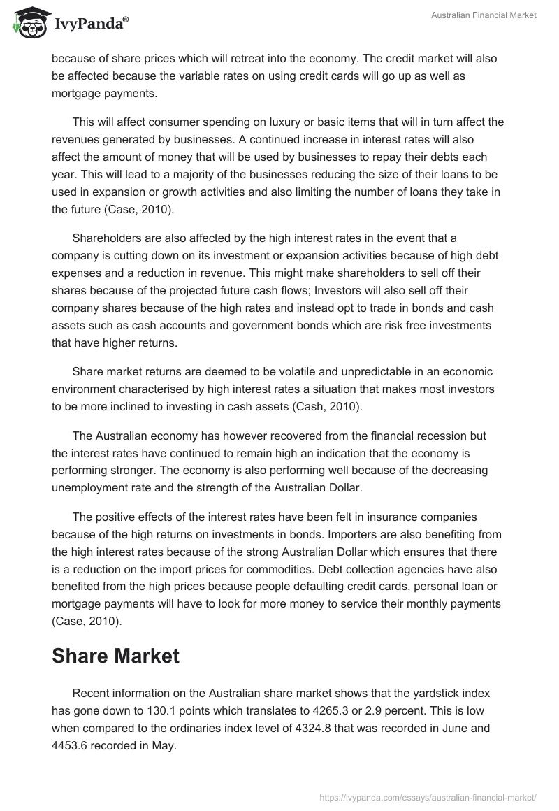 Australian Financial Market. Page 2