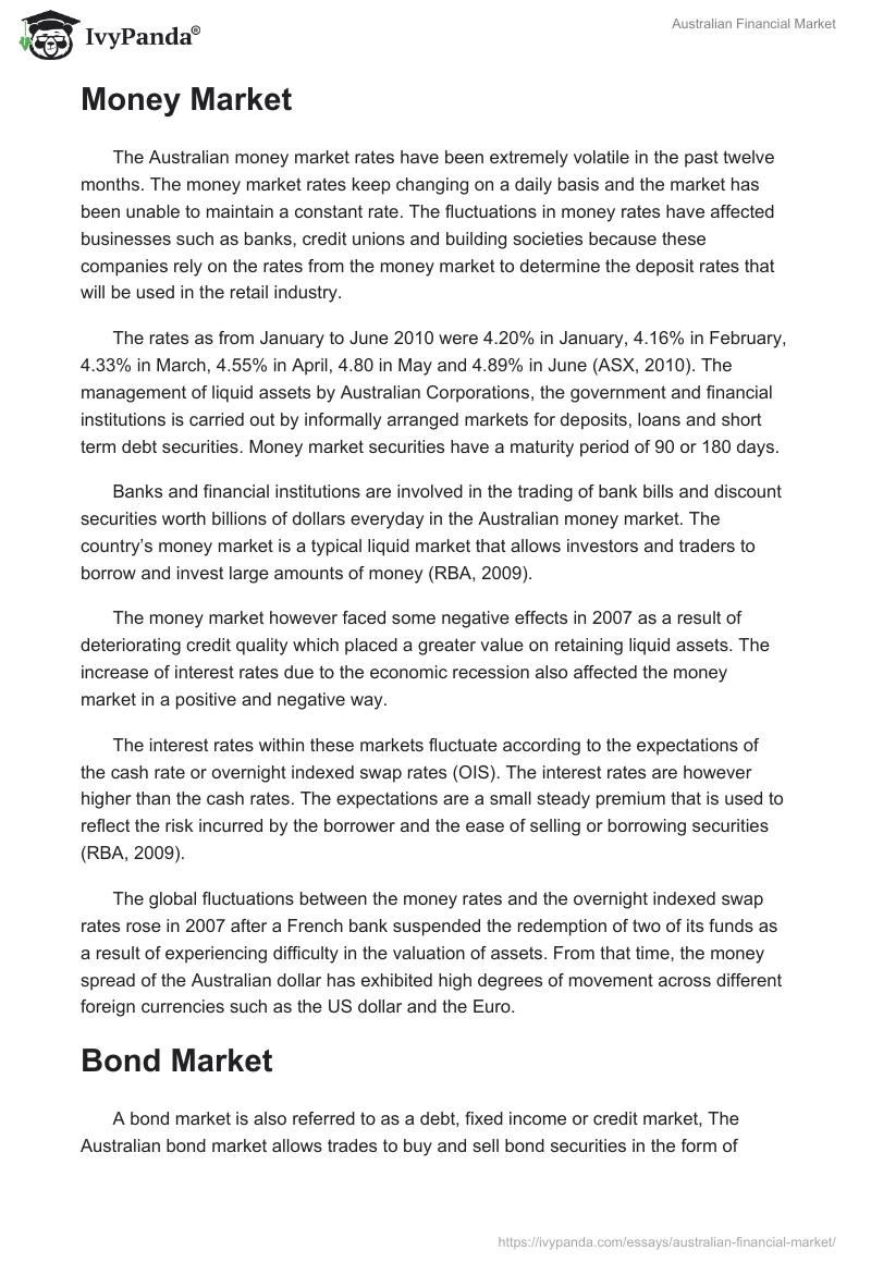 Australian Financial Market. Page 4