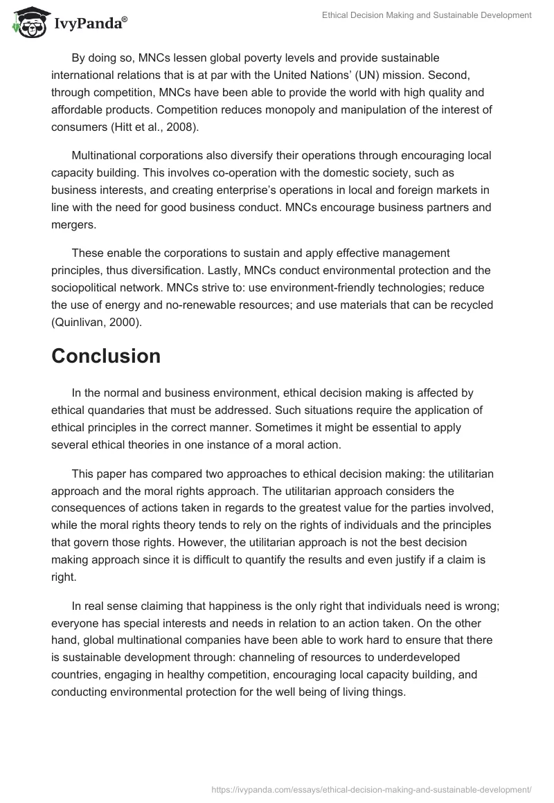 Ethical Decision Making and Sustainable Development. Page 5