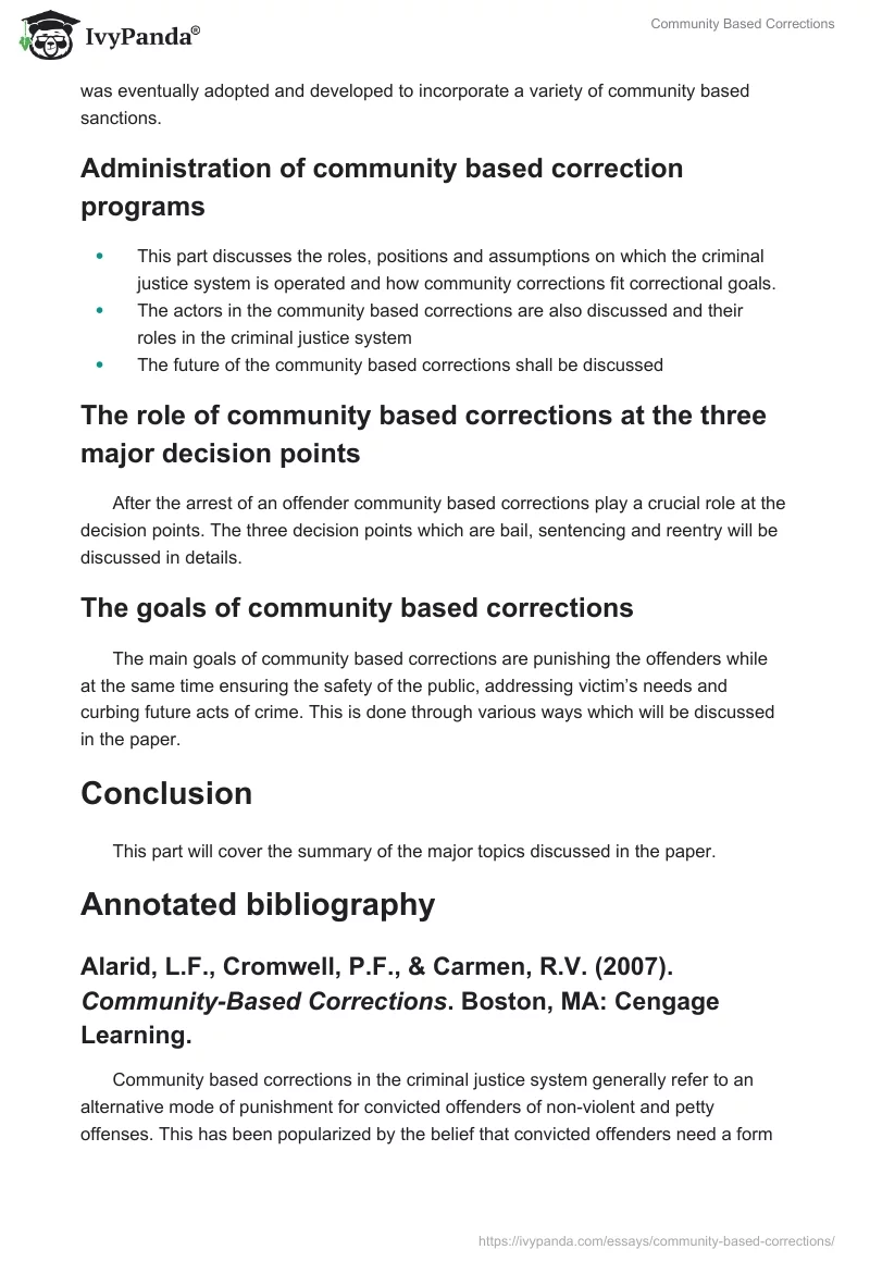 Community Based Corrections. Page 2