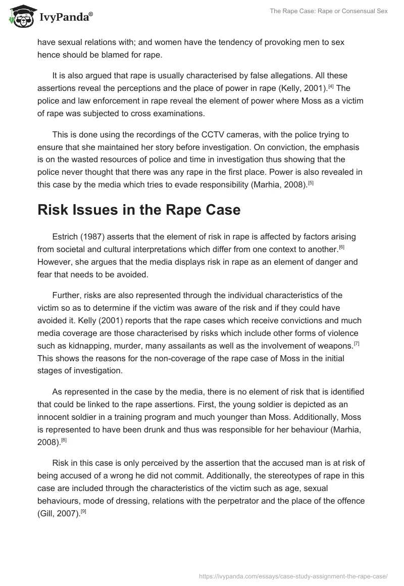The Rape Case: Rape or Consensual Sex. Page 3