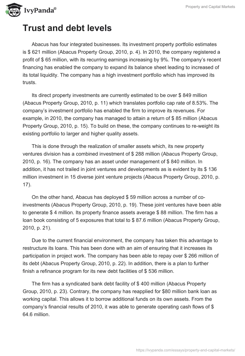 Property and Capital Markets. Page 4