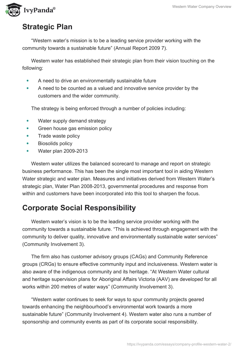 Western Water Company Overview. Page 3