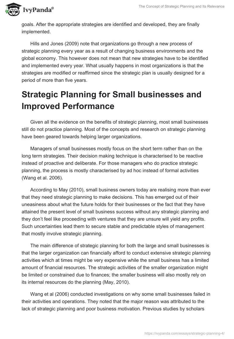 The Concept of Strategic Planning and Its Relevance. Page 3