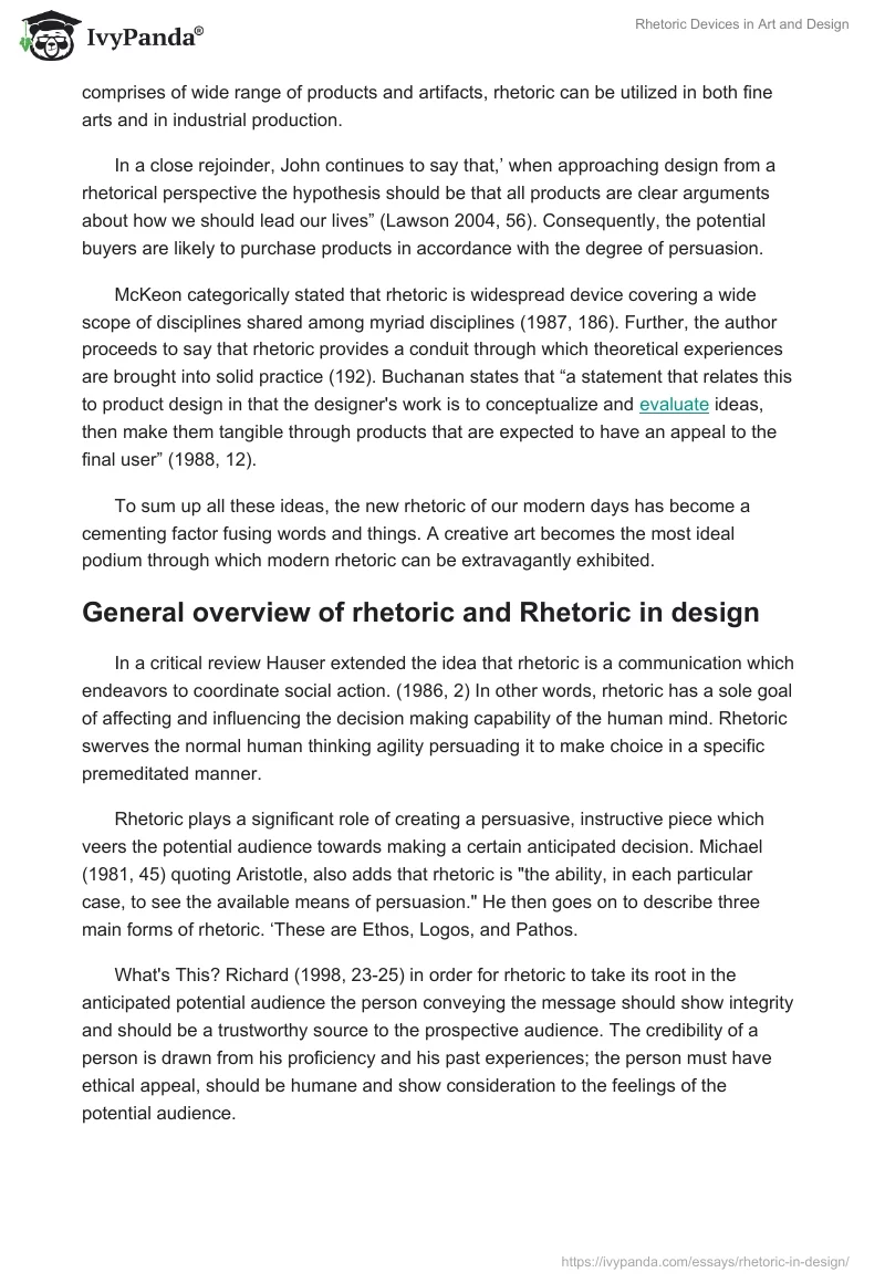 Rhetoric Devices in Art and Design. Page 2