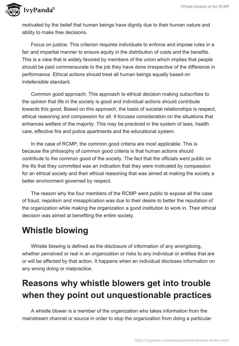 Whistle blowers at the RCMP. Page 2