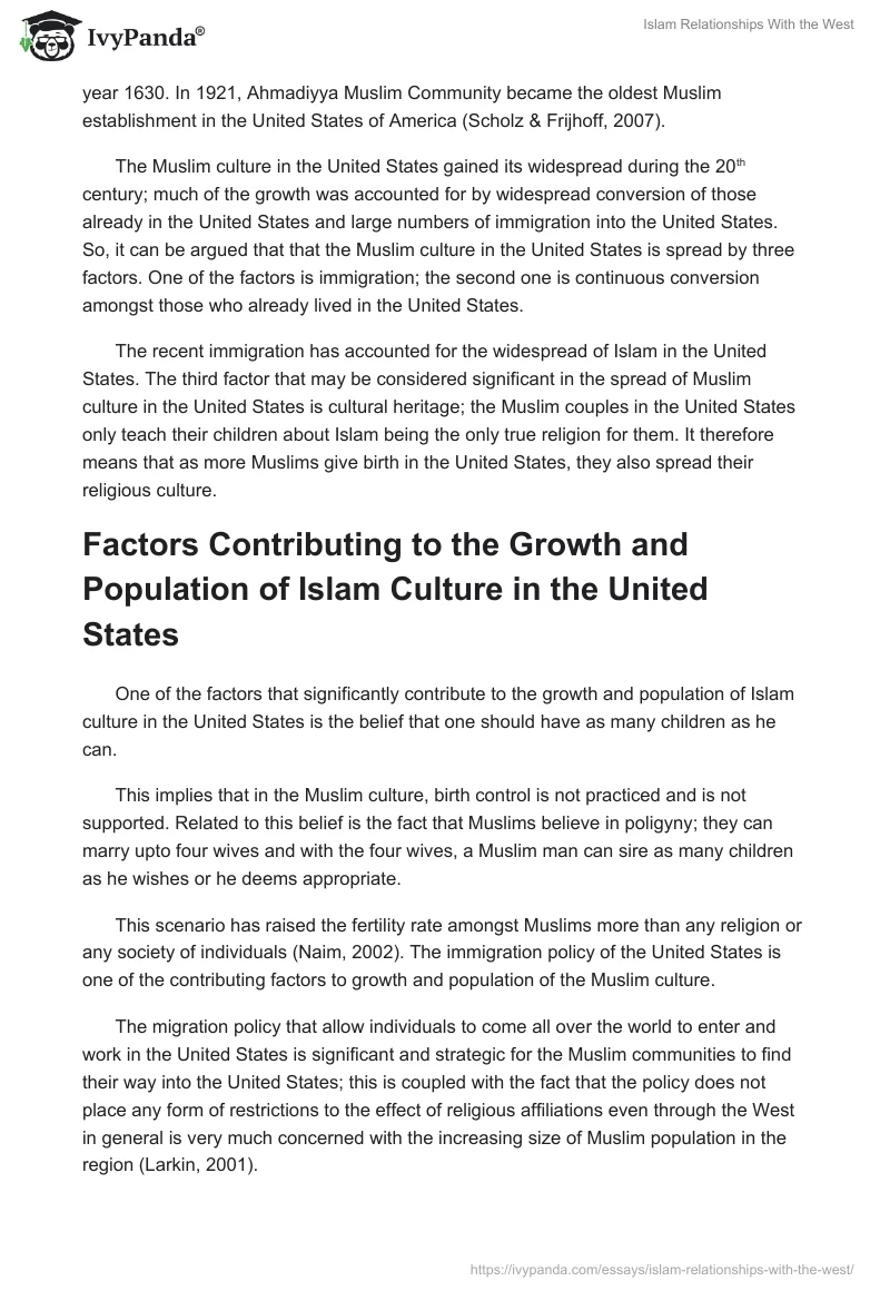 Islam Relationships With the West. Page 3