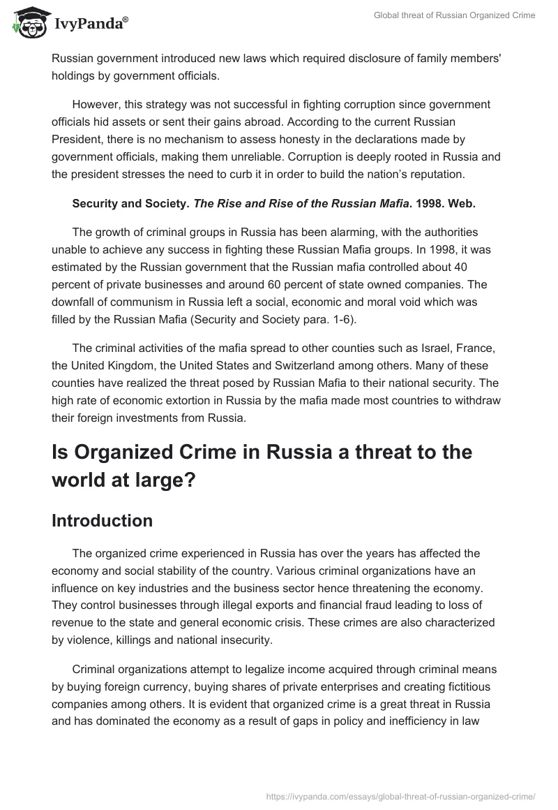 Global Threat of Russian Organized Crime. Page 3