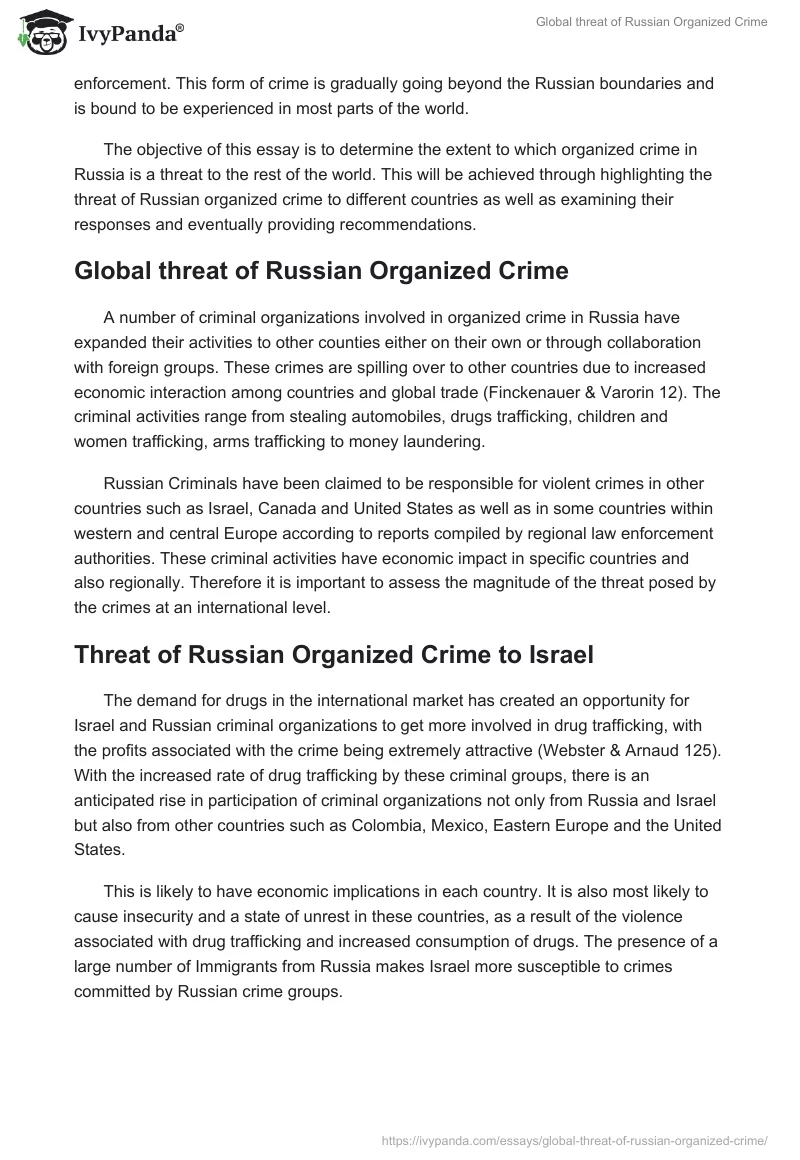 Global Threat of Russian Organized Crime. Page 4