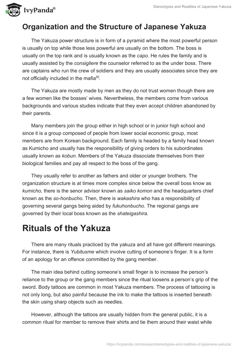 Stereotypes and Realities of Japanese Yakuza. Page 3