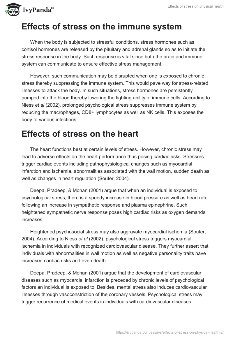 Effects of stress on physical health. Page 2