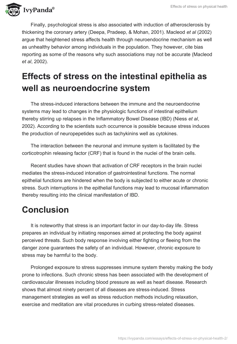 Effects of stress on physical health. Page 3