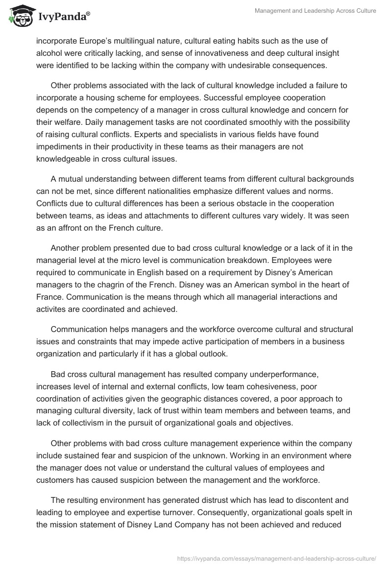 Management and Leadership Across Culture. Page 5