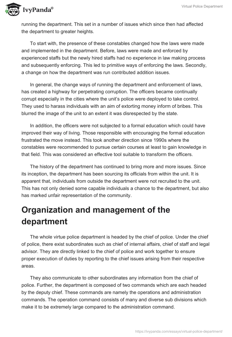 Virtual Police Department. Page 2