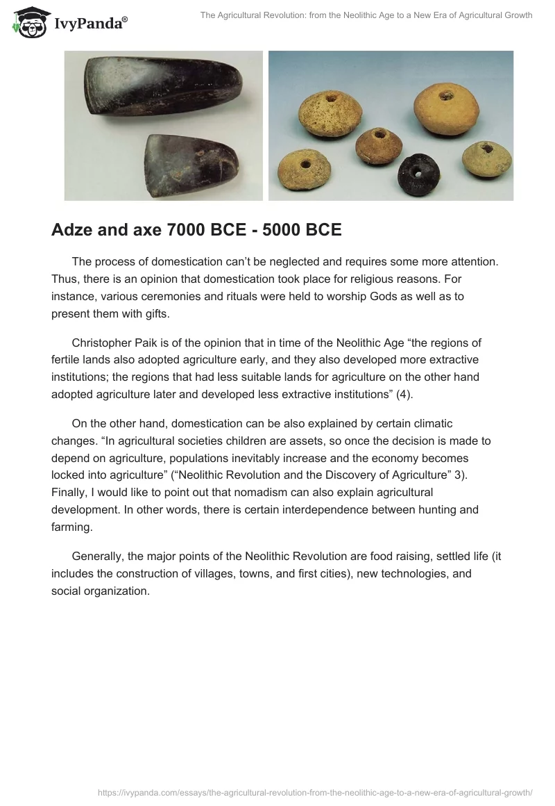 The Agricultural Revolution: From the Neolithic Age to a New Era of Agricultural Growth. Page 3