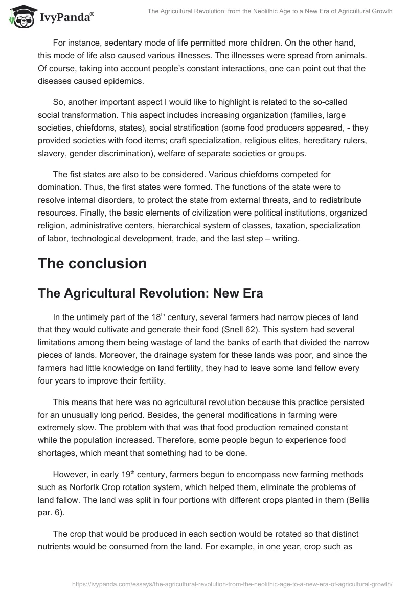 The Agricultural Revolution: From the Neolithic Age to a New Era of Agricultural Growth. Page 5