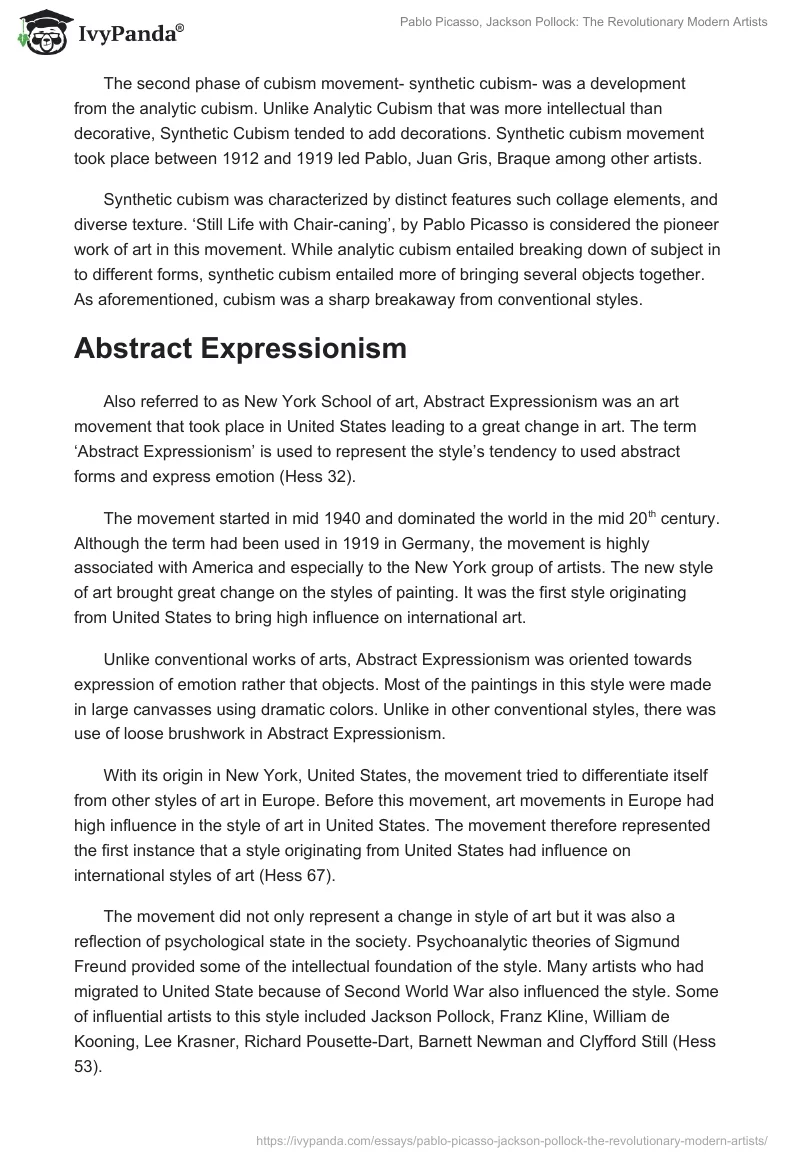 Pablo Picasso, Jackson Pollock: The Revolutionary Modern Artists. Page 4